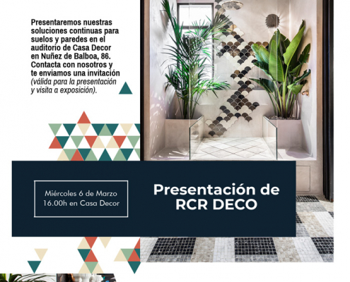 Presentación de RCR Deco día 6 de marzo a las 16.00h en Casa Decor